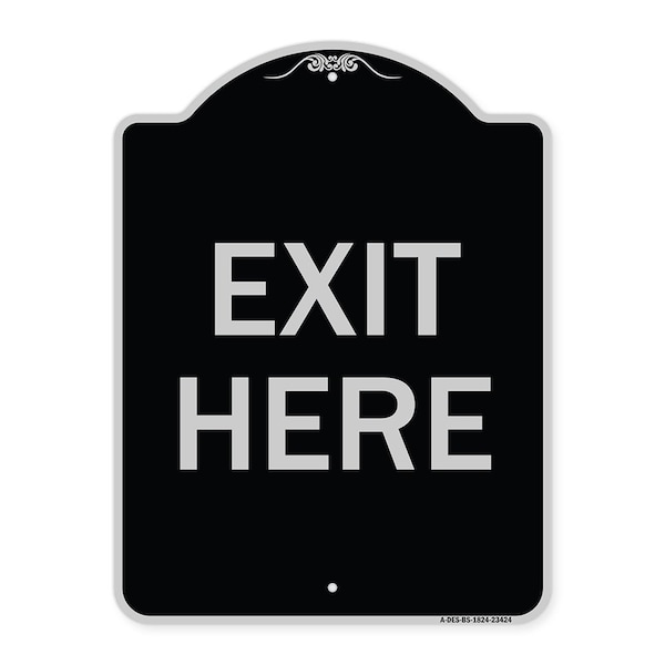 Parking Lot Exit Here Heavy-Gauge Aluminum Architectural Sign, 18" L, 24" H, BS-1824-23424